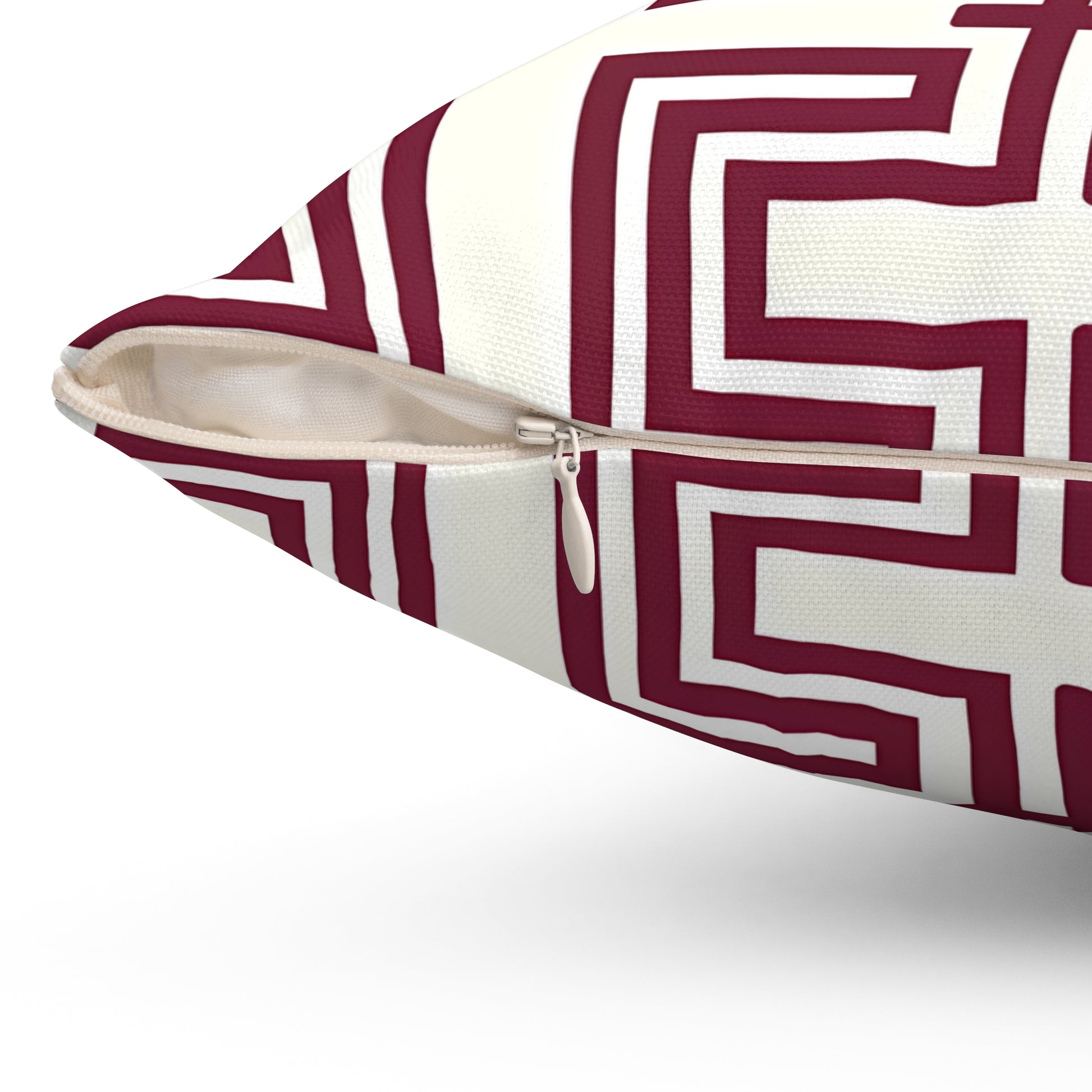 Burgundy Geometric Pattern Throw Pillow | Modern Home Decor, Stylish Cushion, Gift Idea, Cozy Accent, Decorative Accent Pillow - LOLA VEGAS ART