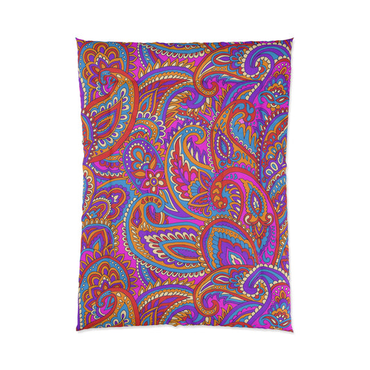 Purple and Blue Bohemian Aztec Comforter, Cozy Bedding for Tribal Decor, Perfect for Home, Dorm, Boho Room, Gift for Her, Boho Chic - LOLA VEGAS ART