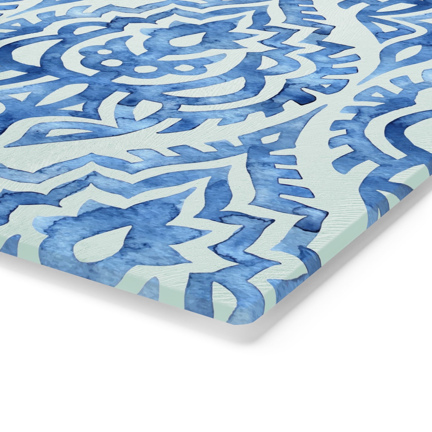 Elegant Blue Patterned Cutting Board, Unique Kitchen Decor, Housewarming Gift, Artisan Serving Board, Wedding Gift, Functional Art - LOLA VEGAS ART