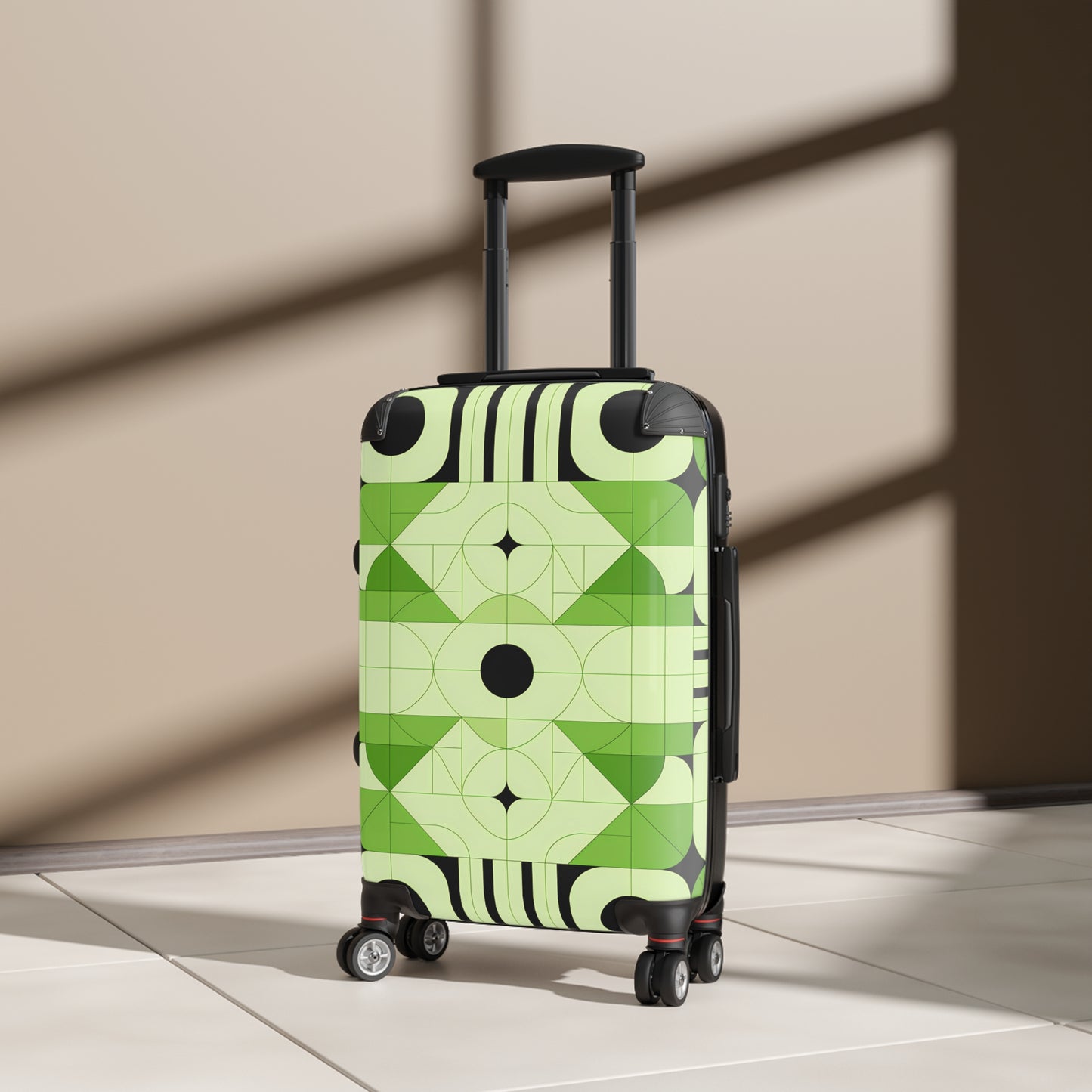 Stylish Suitcase with Geometric Design for Travel Lovers, Luggage, Weekend Getaway, Vacation, Holiday Gift, Trendy Travel Gear - LOLA VEGAS ART