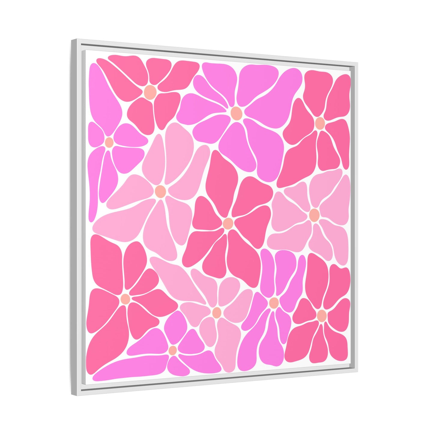 Pink Floral Wall Art, Framed Canvas Decor for Home, Vibrant Flower Print, Ideal Gift for Mother's Day, Spring Decor - LOLA VEGAS ART