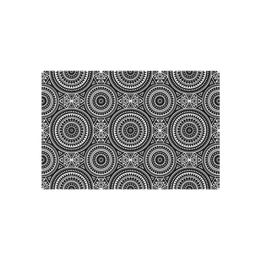 Black/White Stylish Outdoor/Indoor Rug for Patios, Stylish Outdoor Decor, Durable Garden Mat, Camping Accessory, Indoor-Outdoor Floor Cover - LOLA VEGAS ART
