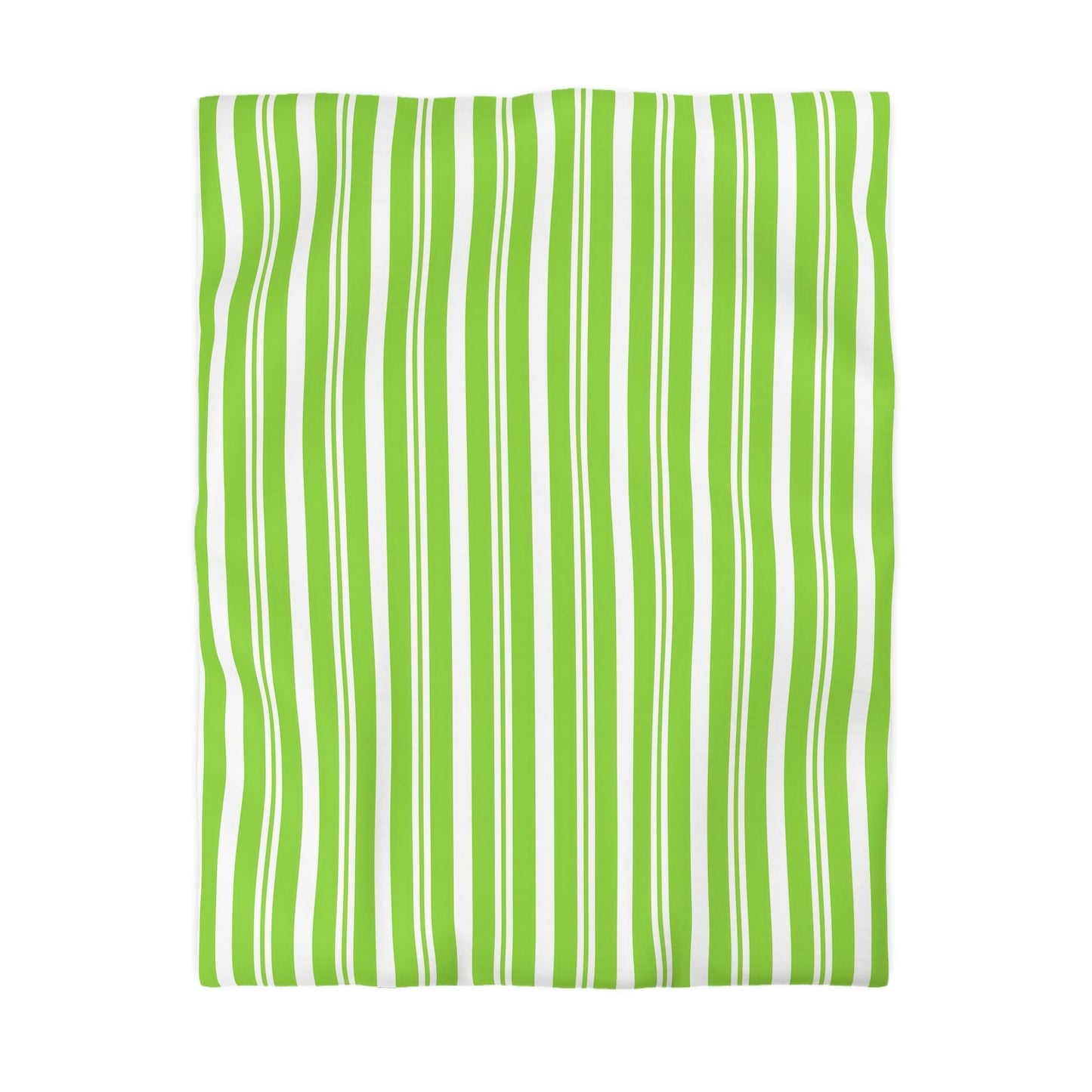 Vibrant Green Striped Microfiber Duvet Cover, Fresh Bedding, Eco-Friendly Comforter, Spring Decor, Bedroom Upgrade - LOLA VEGAS ART