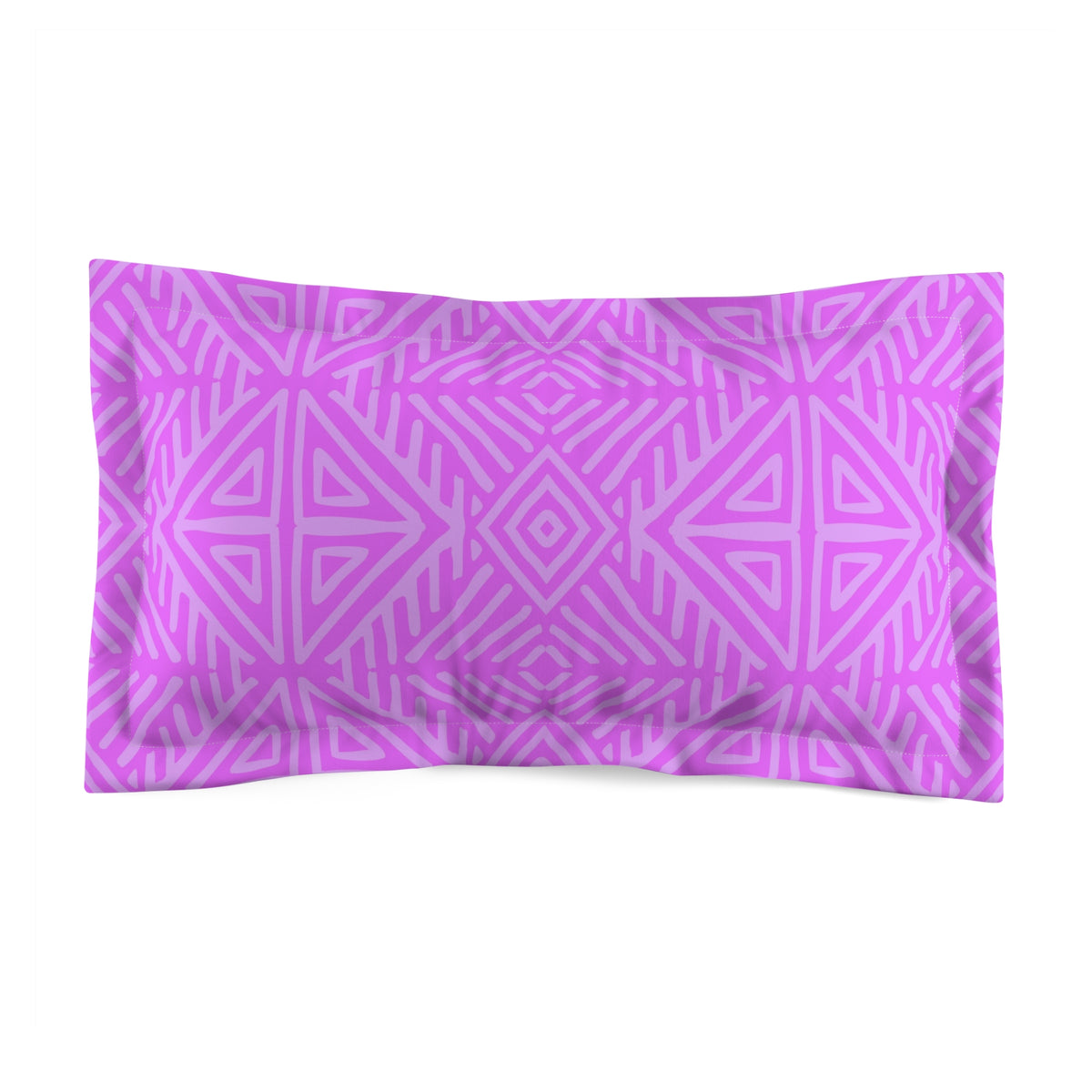 Geometric Tribal Pattern Microfiber Pillow Sham | Pink Purple Diamond Motif