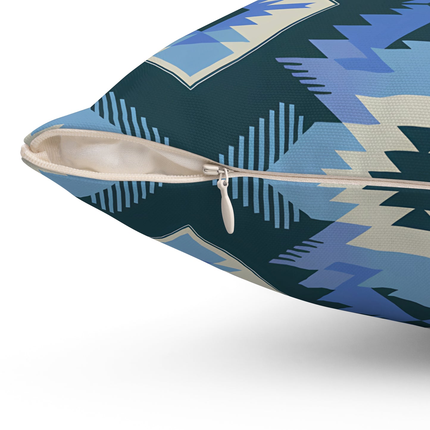 Bohemian Blue Geometric Pillow, Cozy Home Decor, Throw Cushion, Aztec Style, Gift for Her, Living Room Accent - LOLA VEGAS ART