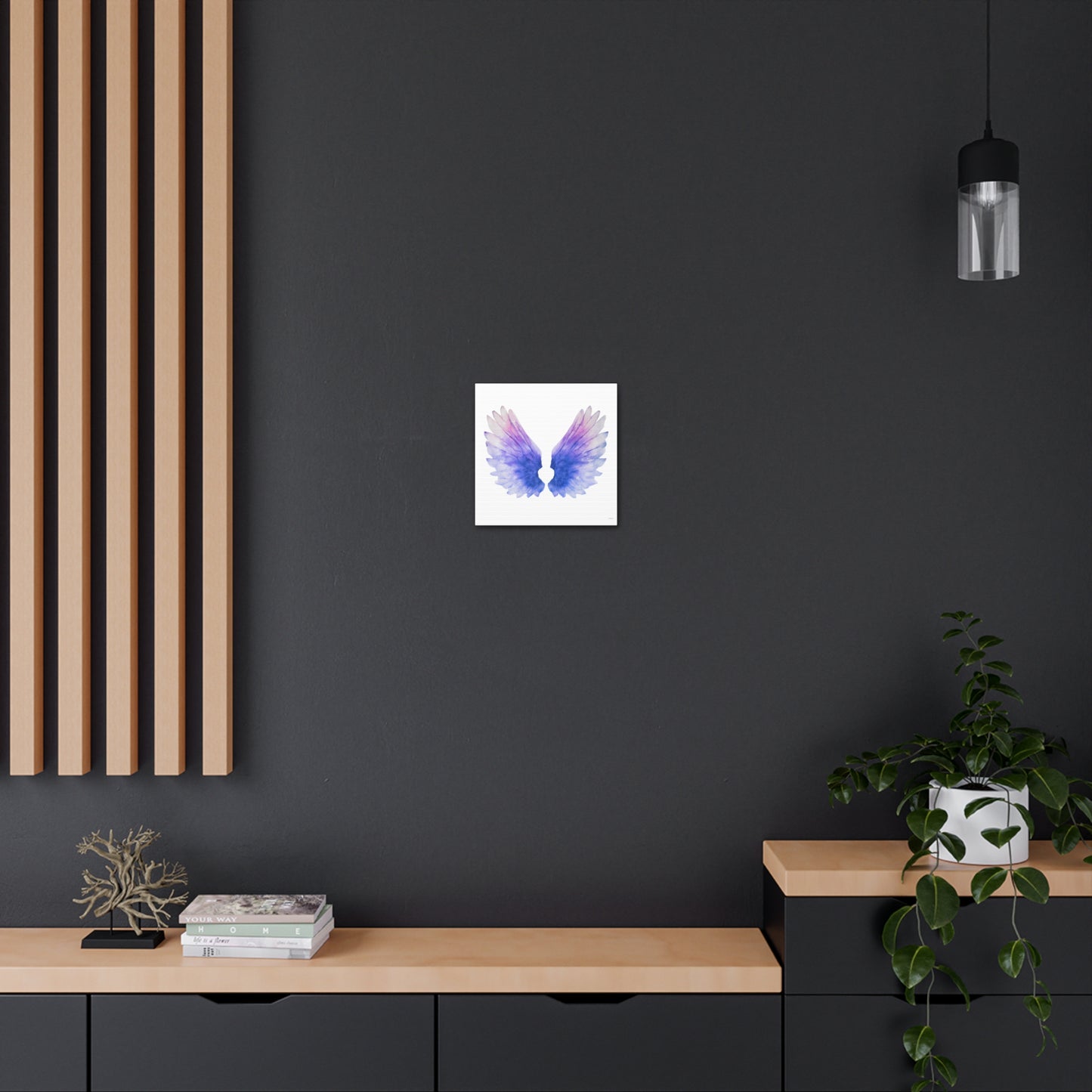 purple angels wings wall art canvas, wall art decor, wall art prints, angel wings art, wings, wall art purple, wall art spiritual