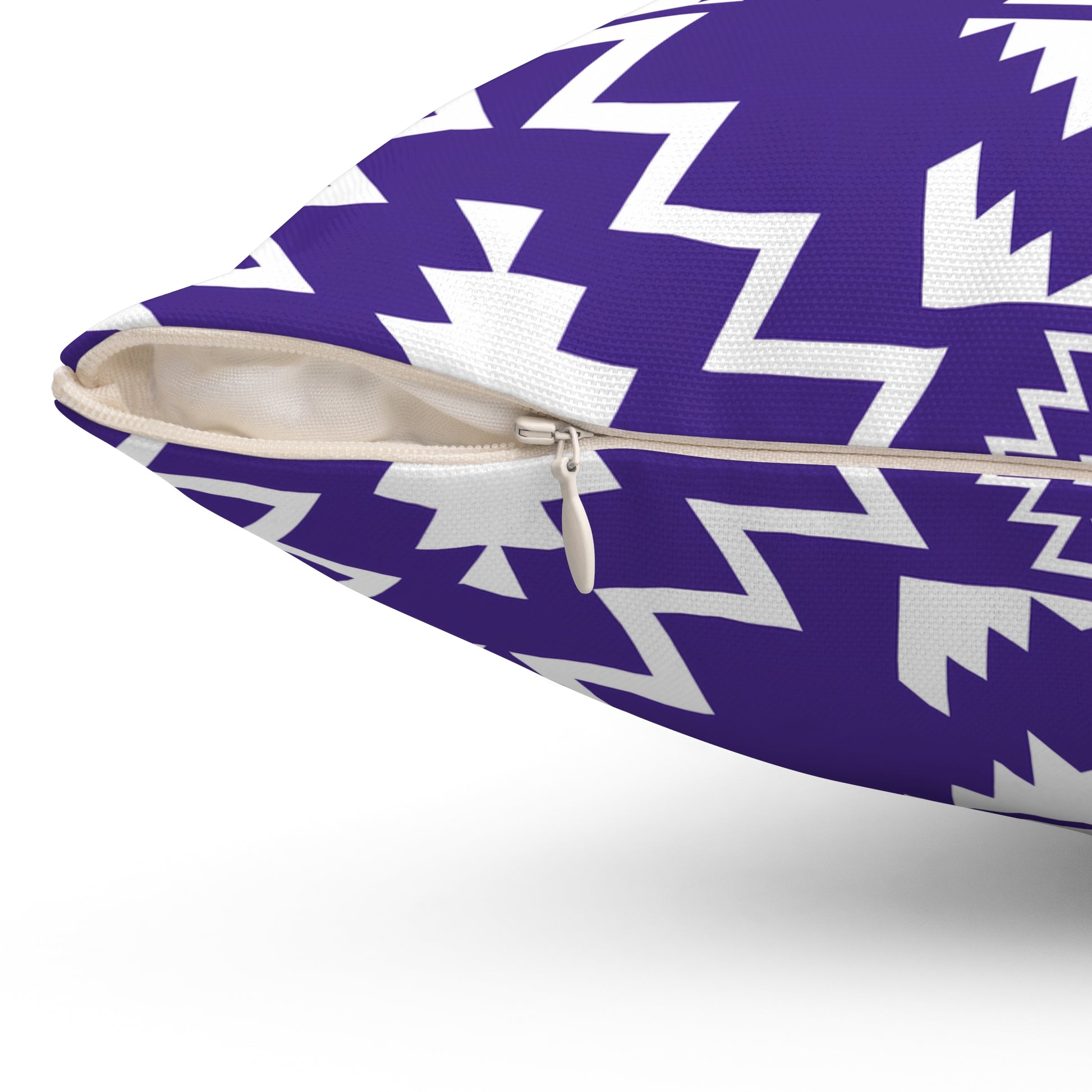 Geometric Purple and White Patterned Pillow, Cozy Decorative Cushion, Living Room Decor, Boho Chic Home Accent, Modern Tribal Pillow - LOLA VEGAS ART