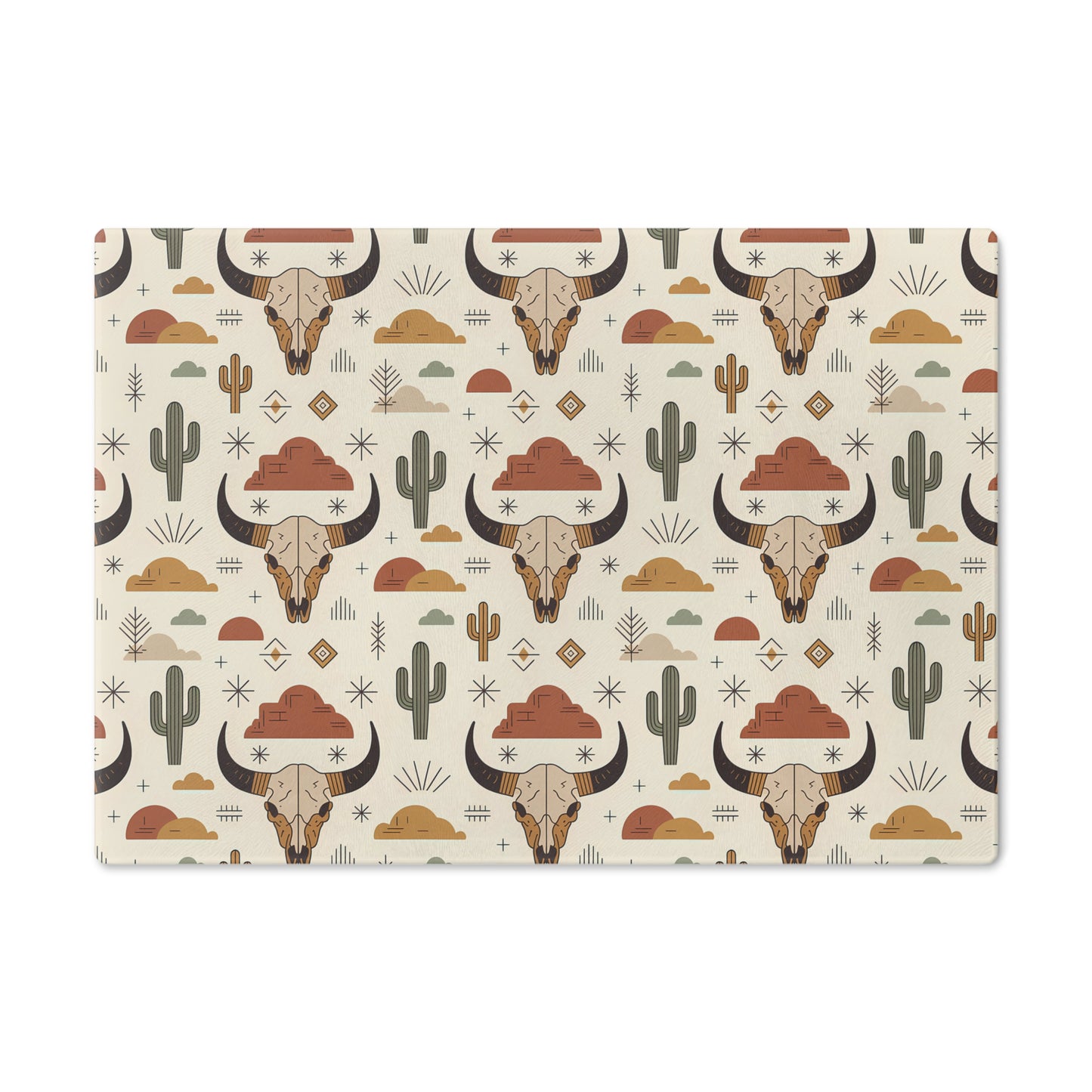 Rustic Western Cutting Board, Bull Skull Design, Unique Kitchen Decor, Gifts for Chefs, Housewarming, Southwestern Style, Farmhouse - LOLA VEGAS ART