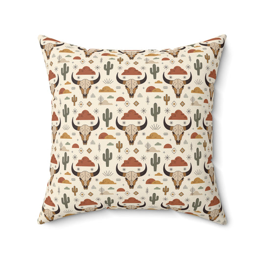 Desert Adventure Pillow - Cozy Square Cushion with Cactus, Perfect for Home Decor, Unique Gift for Nature Lovers, Southwest Style - LOLA VEGAS ART