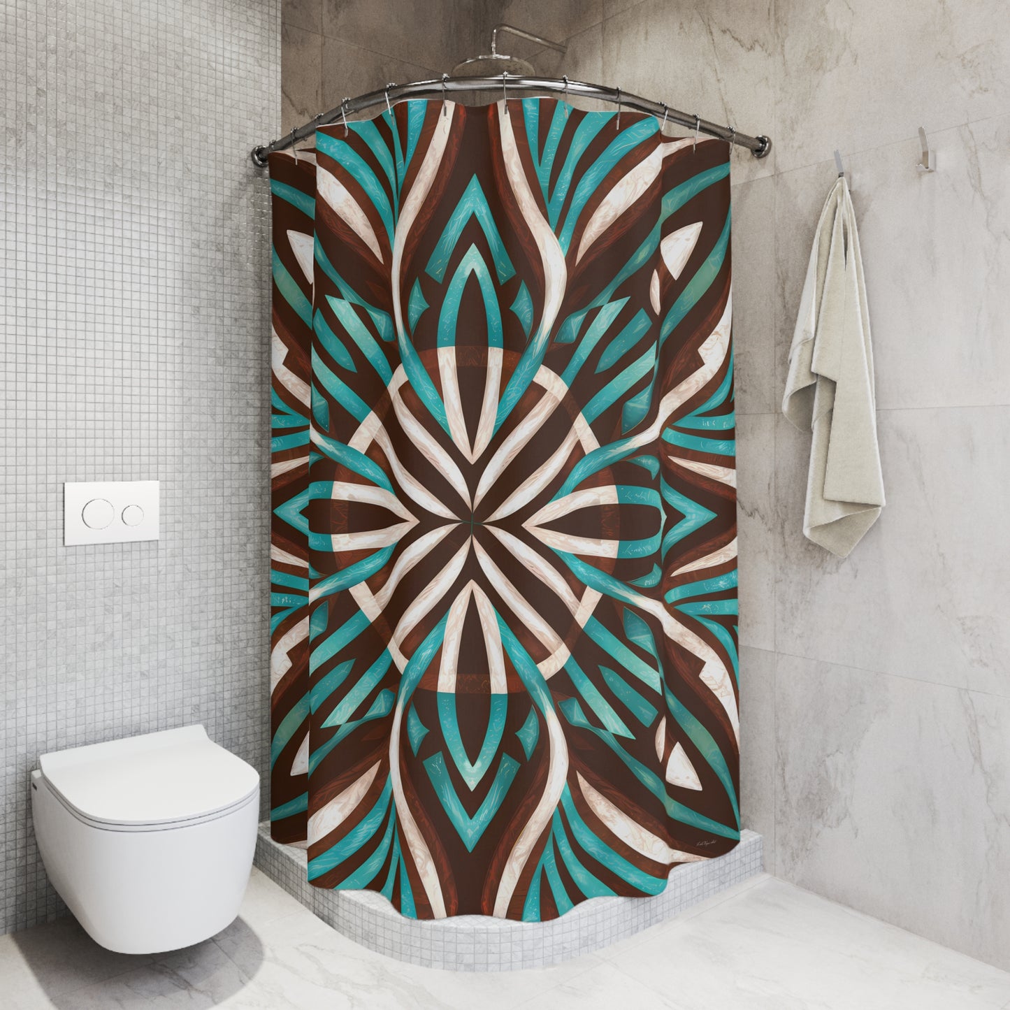 Boho Southwest Shower Curtain Eclectic Home Bathroom Accessory and Decor - LOLA VEGAS ART