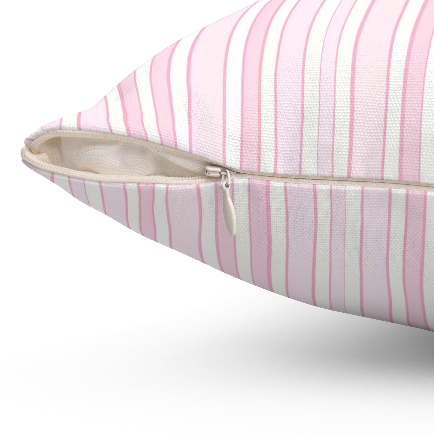 Pink Pastel Striped Square Pillow - Cozy Home Decor, Throw Pillow, Decorative Cushion, Accent Pillow, Gift for Any Occasion - LOLA VEGAS ART