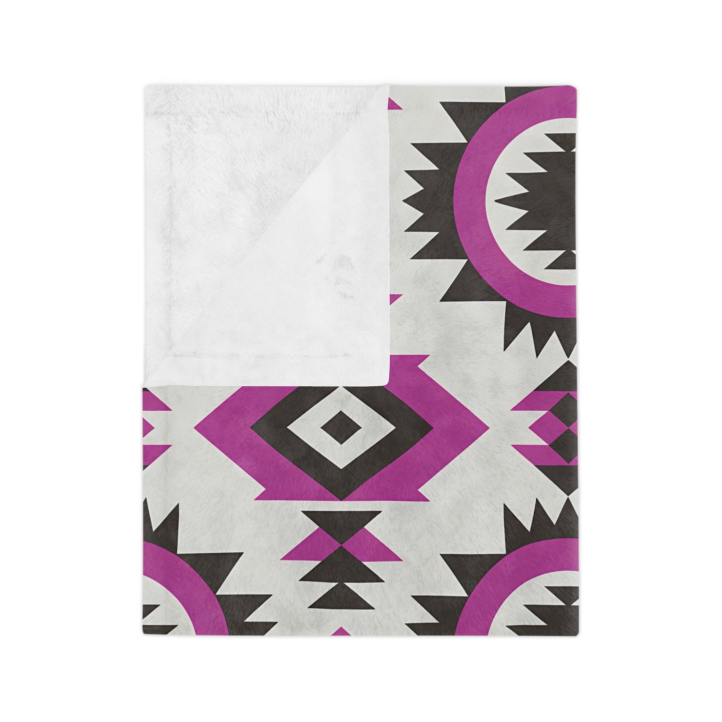 Geometric Pattern Velveteen Microfiber Blanket - Cozy Home Decor, Gift for Friends, Bohemian Style, Halloween, Layering - LOLA VEGAS ART