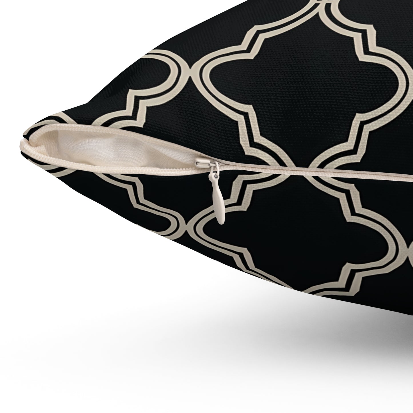 Elegant Geometric Throw Pillow, Modern Home Decor, Soft Spun Polyester Cushion, Living Room Accent, Gift for Her, Moroccan Quatrefoil - LOLA VEGAS ART