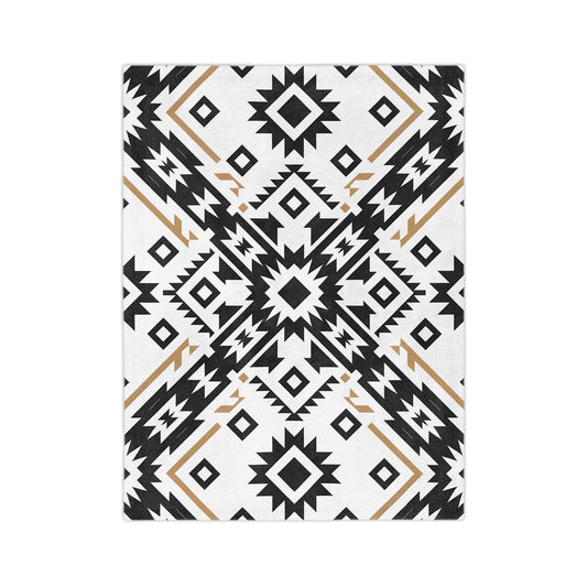 Geometric Pattern Microfiber Blanket, Cozy Home Decor, Stylish Gift, Warm Throw for All Occasions, Modern Bedspread - LOLA VEGAS ART