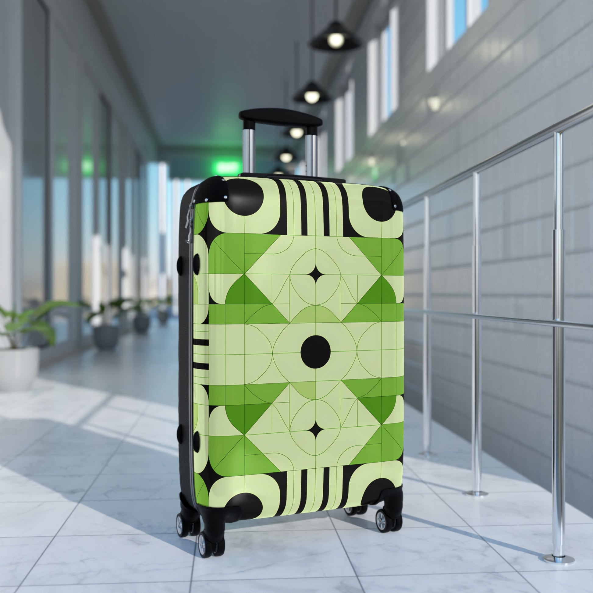 Stylish Suitcase with Geometric Design for Travel Lovers, Luggage, Weekend Getaway, Vacation, Holiday Gift, Trendy Travel Gear - LOLA VEGAS ART