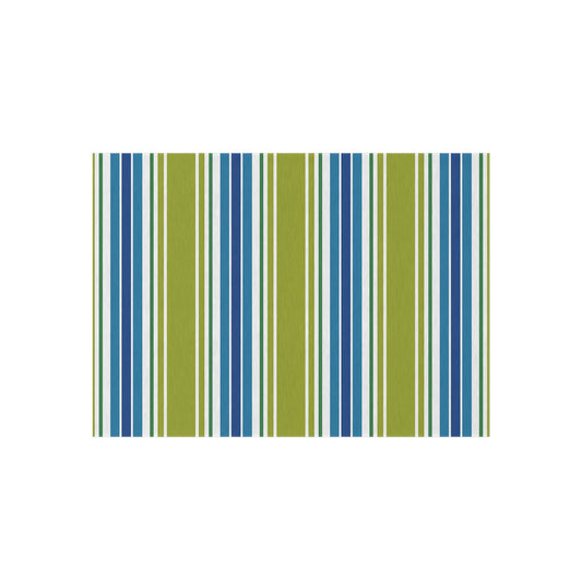 Blue Green White Striped Outdoor Rug | Outdoor Rug