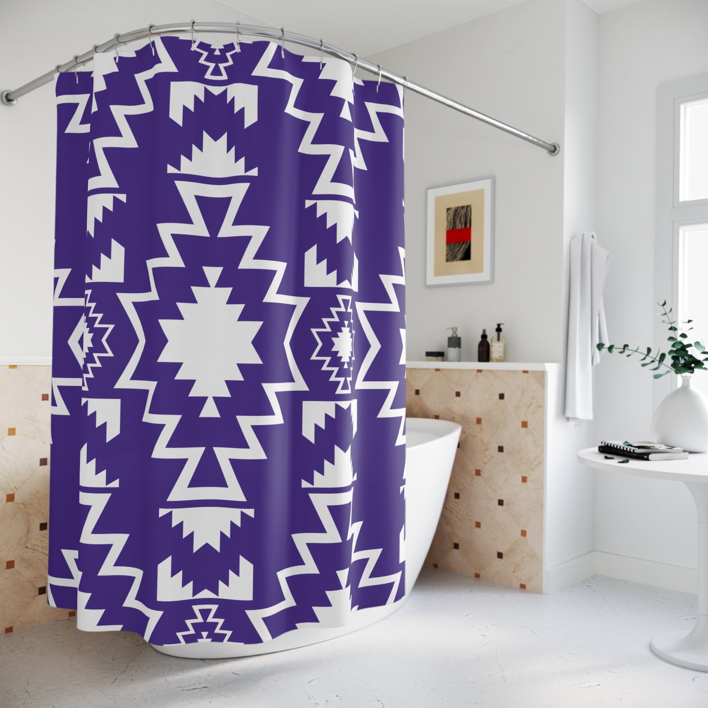 Geometric Shower Curtains - Bold Modern Decor for Bathroom, Tribal Theme, Home Styling, Gift for Her, Southwestern Home Decor