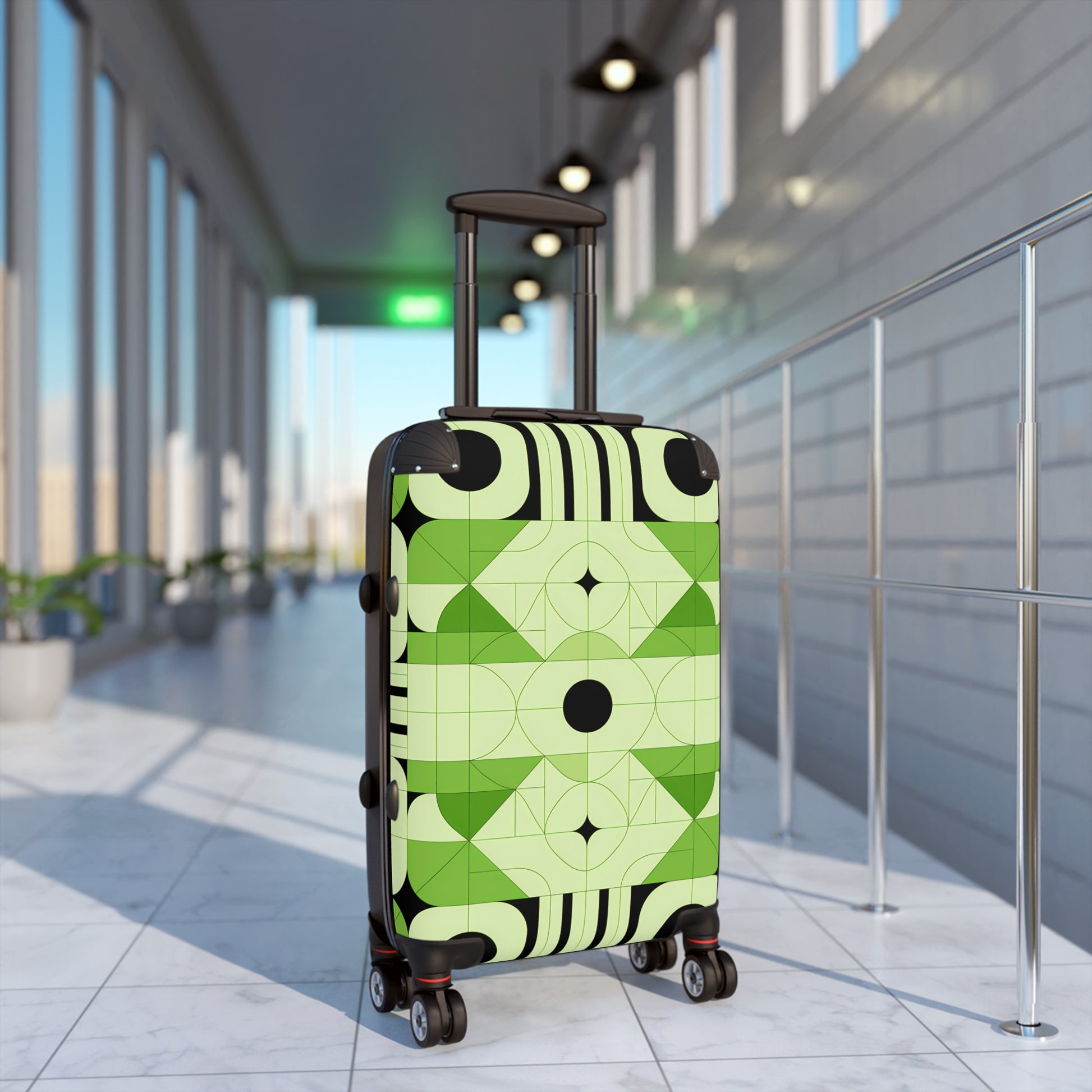 Stylish Suitcase with Geometric Design for Travel Lovers, Luggage, Weekend Getaway, Vacation, Holiday Gift, Trendy Travel Gear - LOLA VEGAS ART