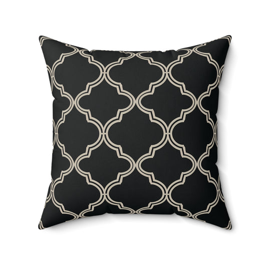 Elegant Geometric Throw Pillow, Modern Home Decor, Soft Spun Polyester Cushion, Living Room Accent, Gift for Her, Moroccan Quatrefoil - LOLA VEGAS ART
