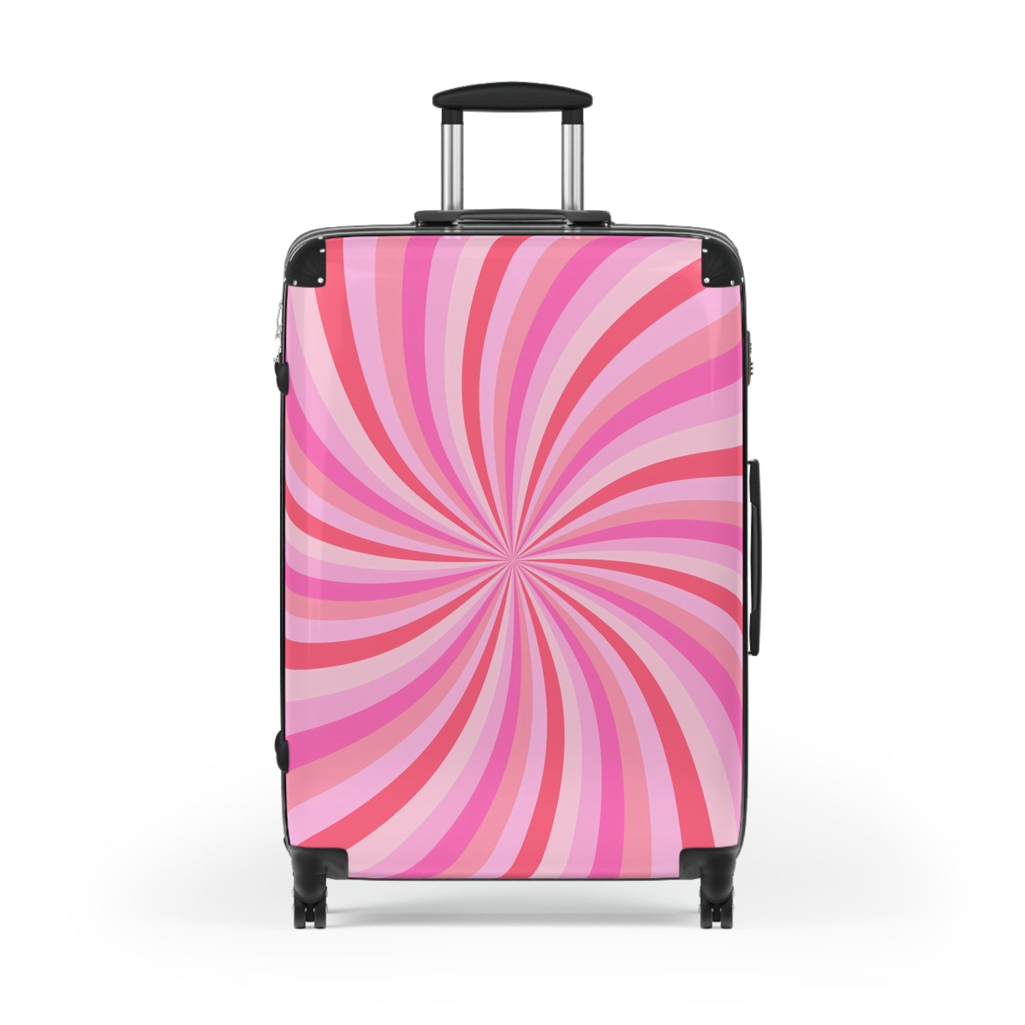 Colorful Pink Swirl Suitcase, Travel Luggage, Pink Spinner Case for Vacation, Unique Travel Accessory, Fun Baggage, Teen Girl Travel - LOLA VEGAS ART