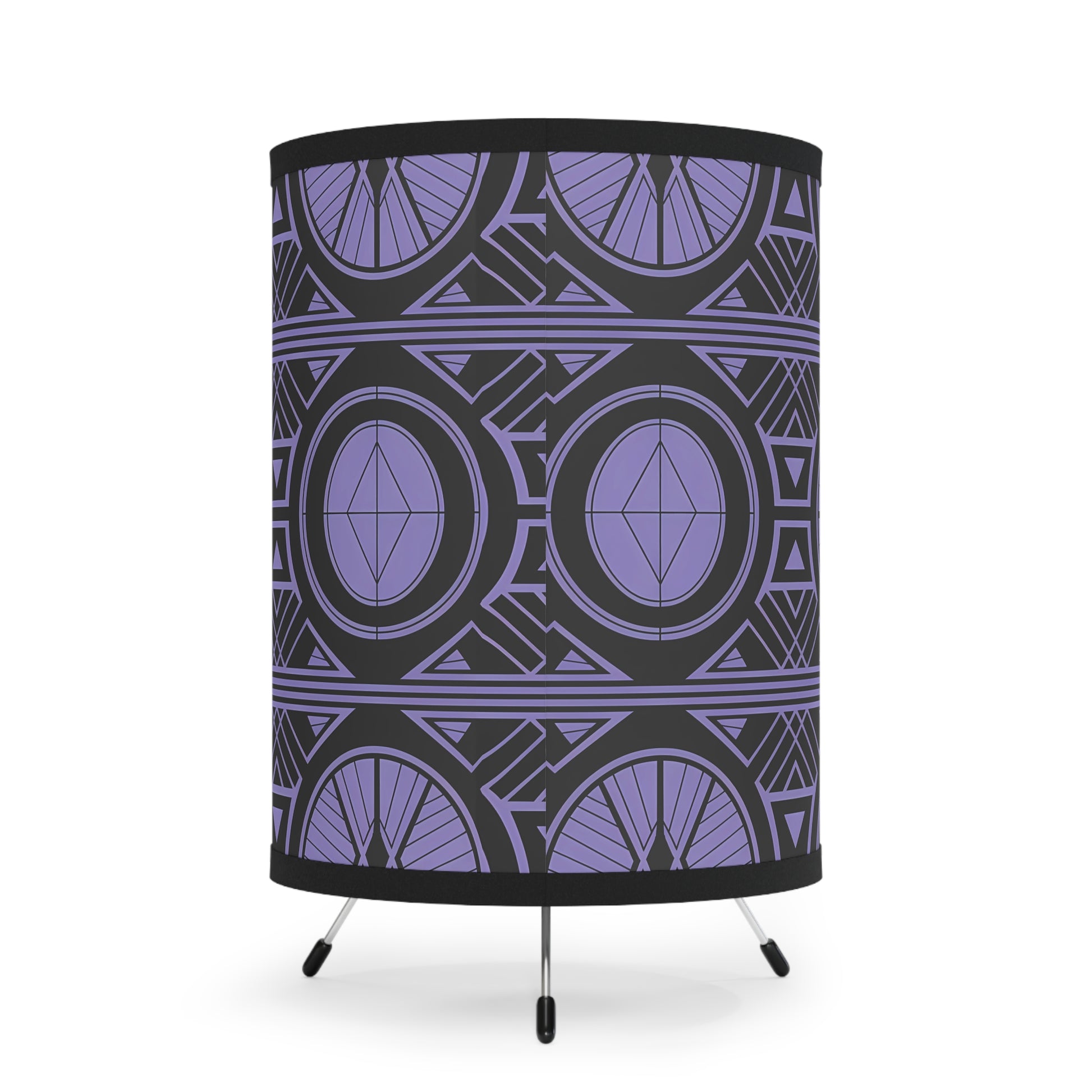 Stylish Geometric Tripod Lamp with High-Res Printed Shade, Modern Home Decor, Unique Lighting, Living Room Accent, Gift Idea - LOLA VEGAS ART