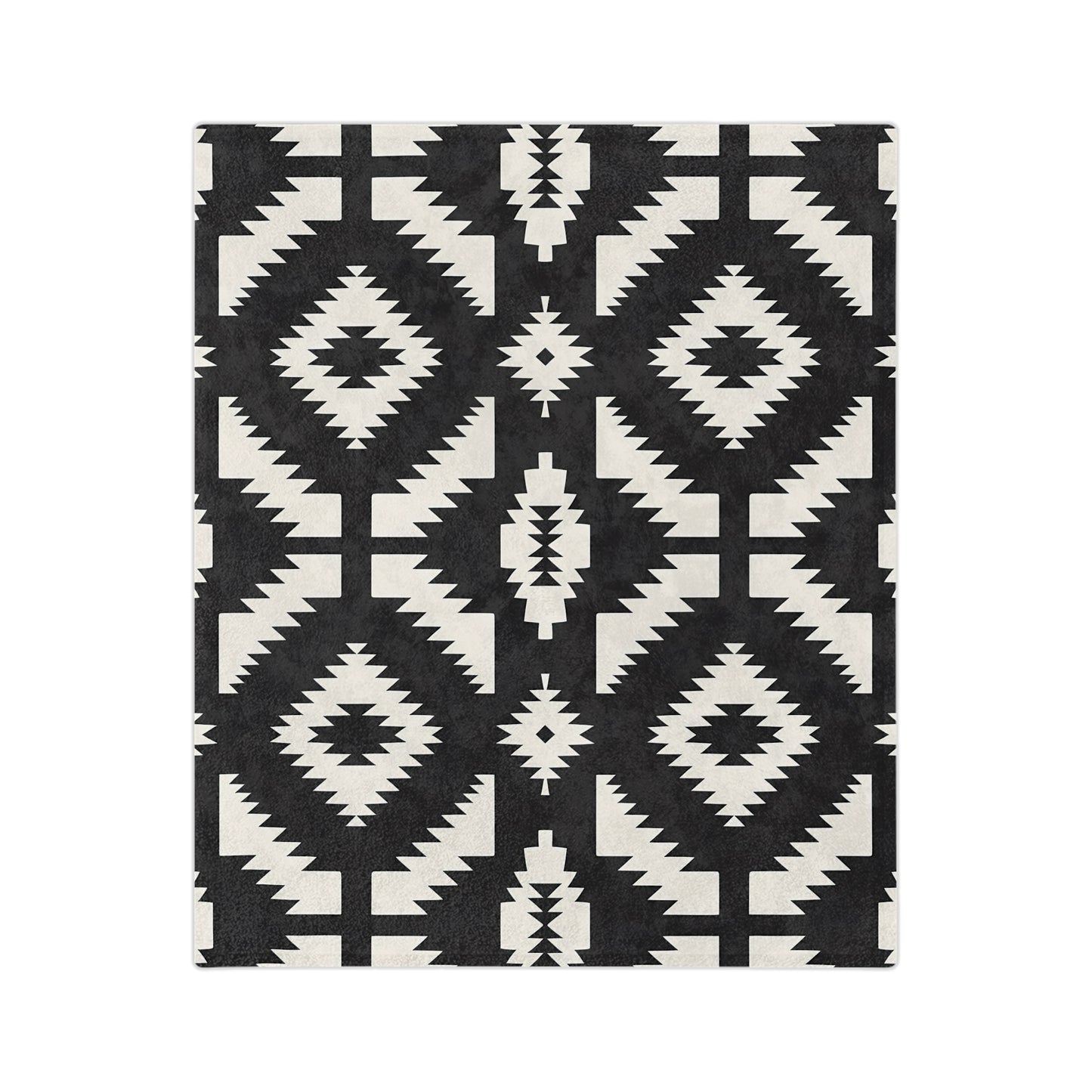 Geometric Pattern Velveteen Blanket, Cozy Microfiber Throw, Modern Home Decor, Rustic Couch Comfort, Black and White Warmth - LOLA VEGAS ART