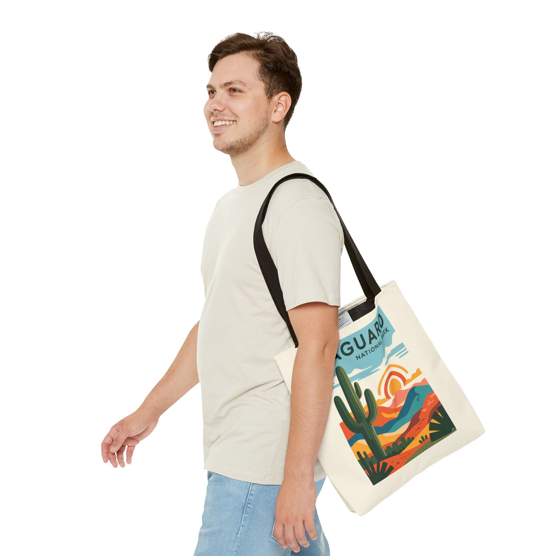 Saguaro National Park Tote Bag, Eco-Friendly Shopping Bag, Cactus Design, Nature Lover Gift, Hiking Bag, Travel Accessory - LOLA VEGAS ART