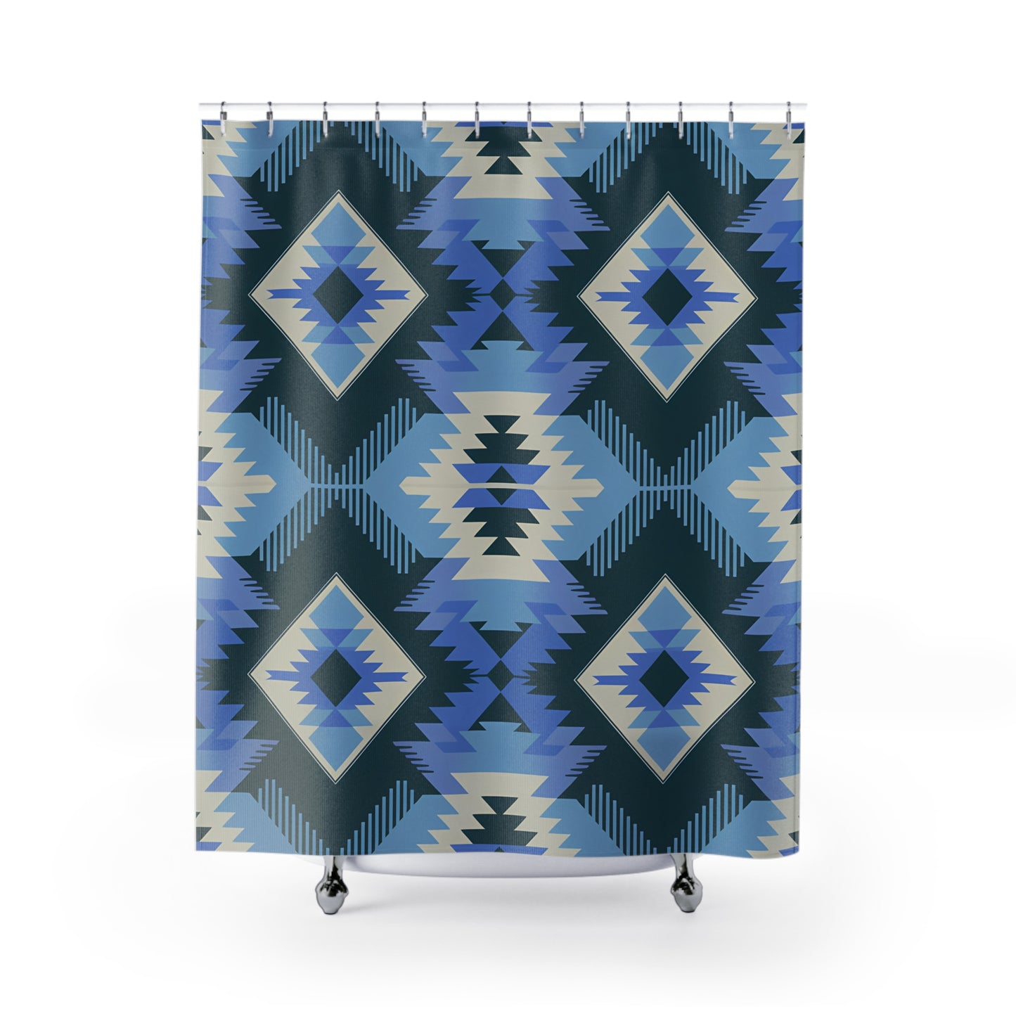 Trendy Geometric Shower Curtain, Bohemian Bathroom Decor, Modern Home Aesthetic, Unique Gift for Housewarming, Summer Vibes - LOLA VEGAS ART