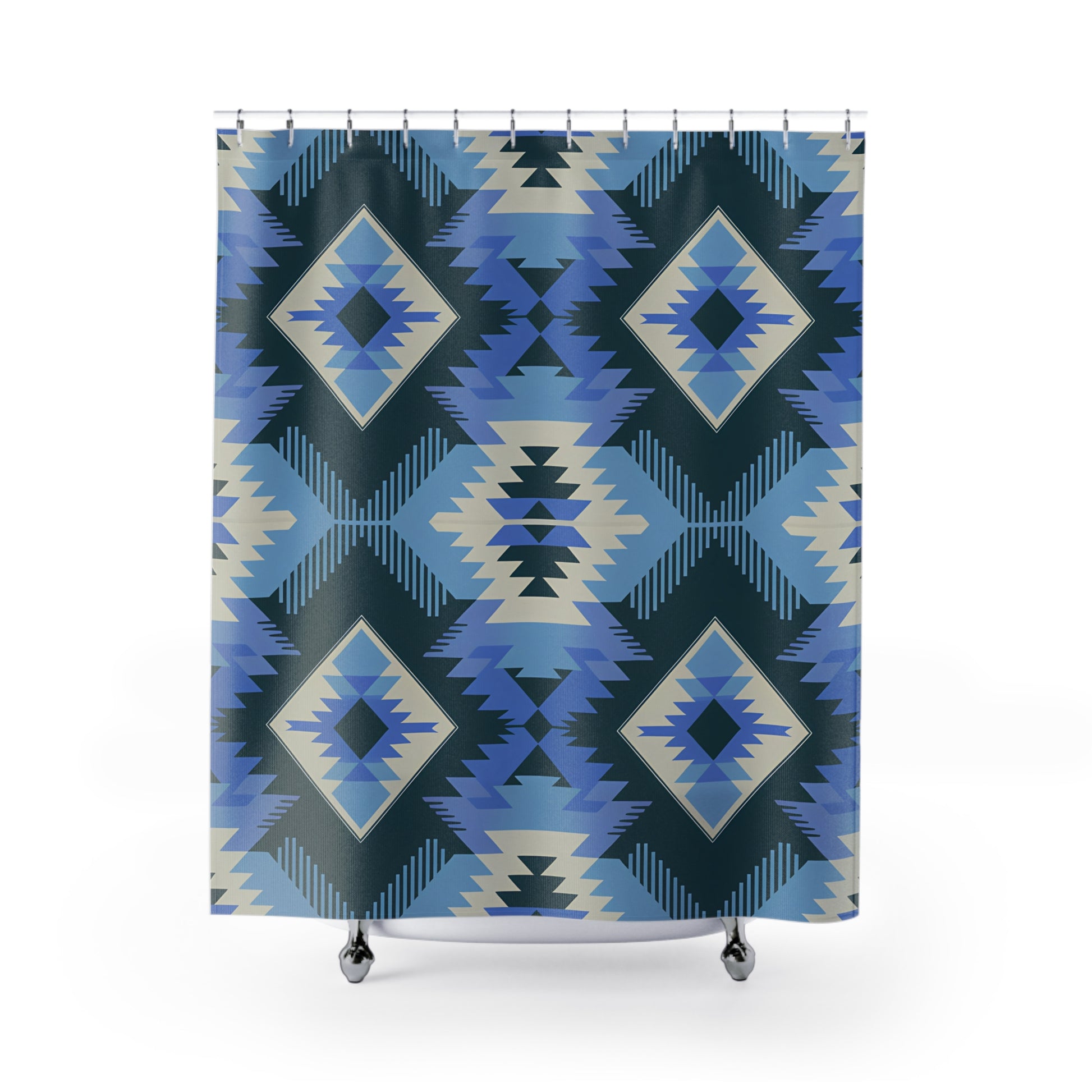 Trendy Geometric Shower Curtain, Bohemian Bathroom Decor, Modern Home Aesthetic, Unique Gift for Housewarming, Summer Vibes - LOLA VEGAS ART