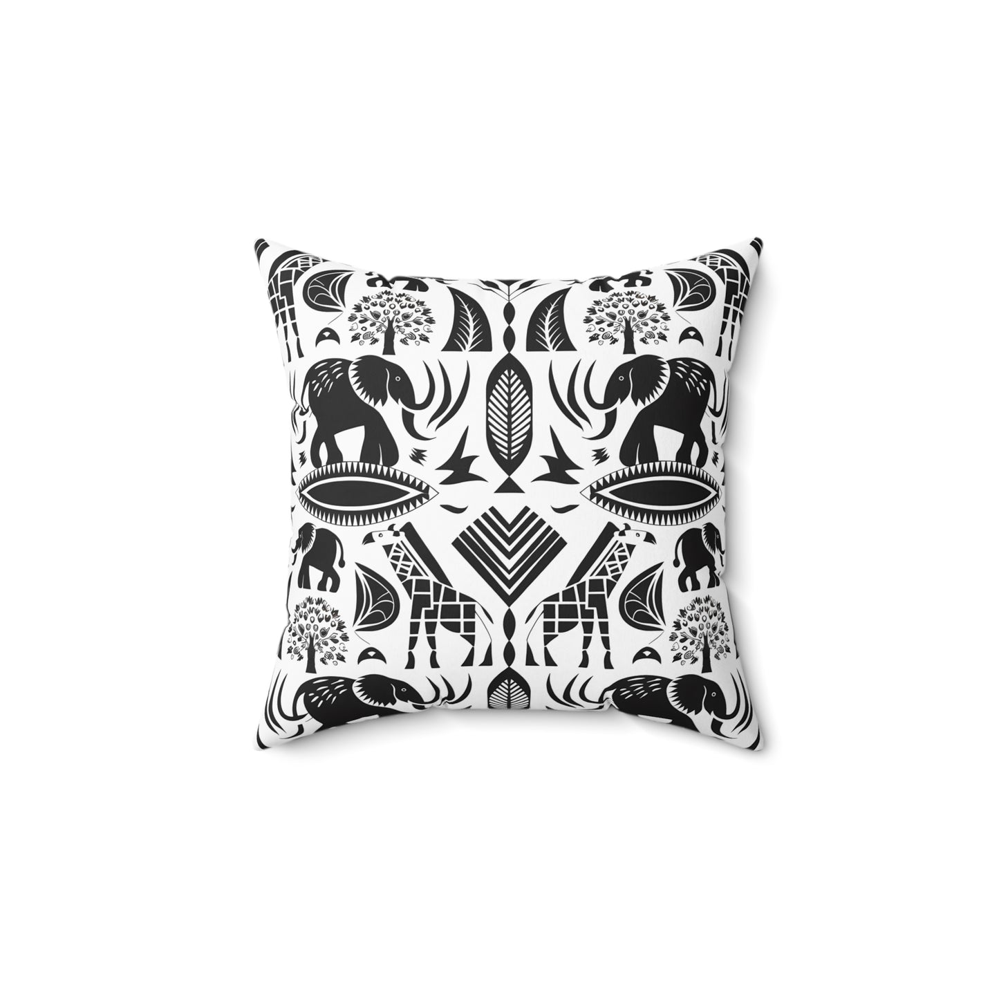 Safari Animal Print Pillow, Decorative Throw Pillow, Africa Inspired Home Decor, Animal Lovers Gift, Jungle Vibes Cushion, Black and White - LOLA VEGAS ART