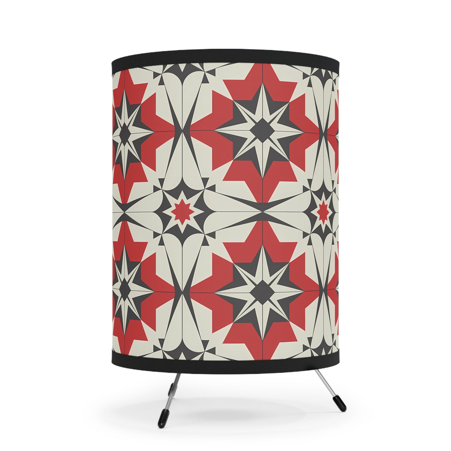 Stylish Tripod Lamp with Geometric Pattern, Modern Decor for Living Rooms, Home Lighting, Festival Gift, Bohemian Style - LOLA VEGAS ART