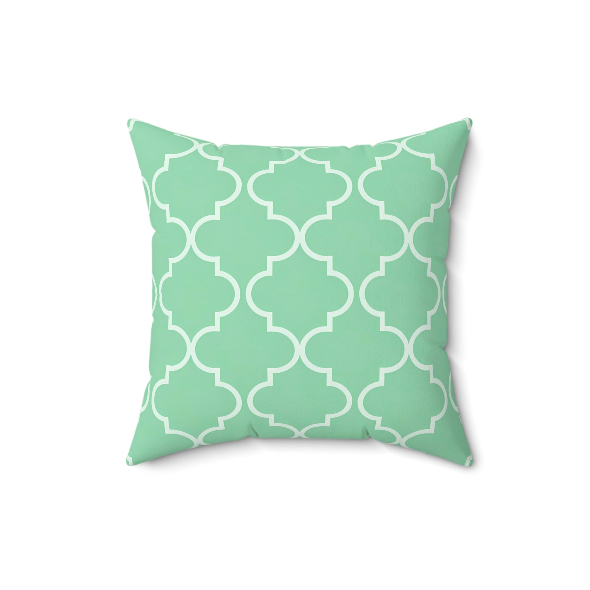 Mint Green Geometric Accent Pillow | Modern Home Decor, Throw Cushion, Living Room Pillow, Wedding Gift, Cozy Accent, Moroccan Quatrefoil - LOLA VEGAS ART