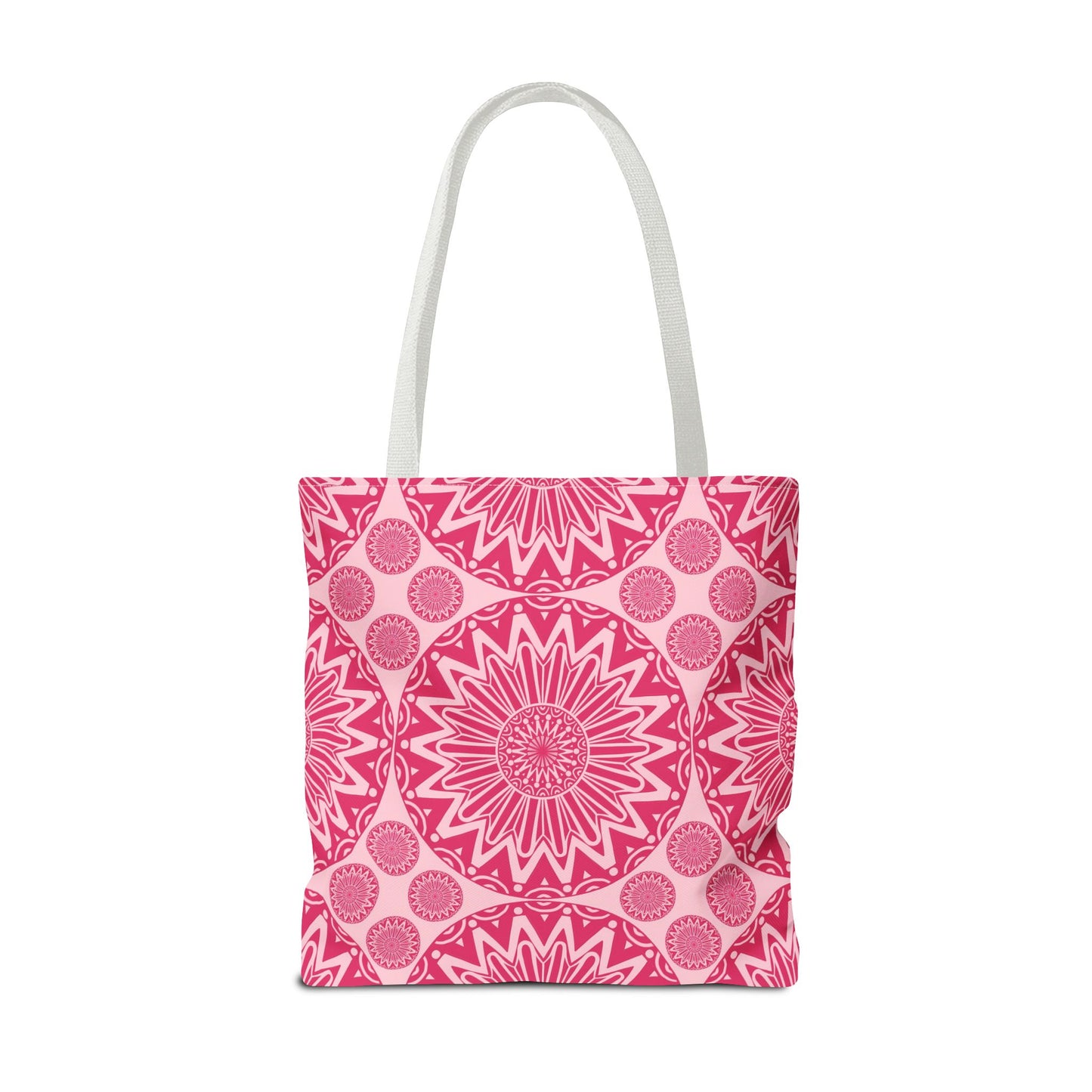 Bohemian Floral Tote Bag, Pink Mandala Shopper, Ec -Friendly Beach Tote, Gift for Her, Travel and Grocery Bag, Hippie Bag - LOLA VEGAS ART