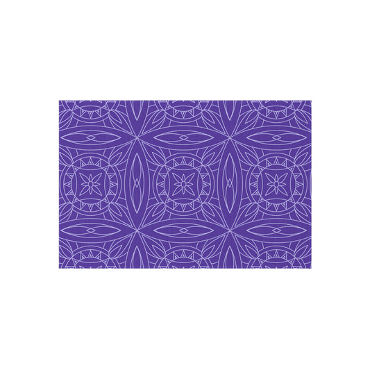 Geometric Floral Tile Indoor/Outdoor Rug | Purple Patio Mat