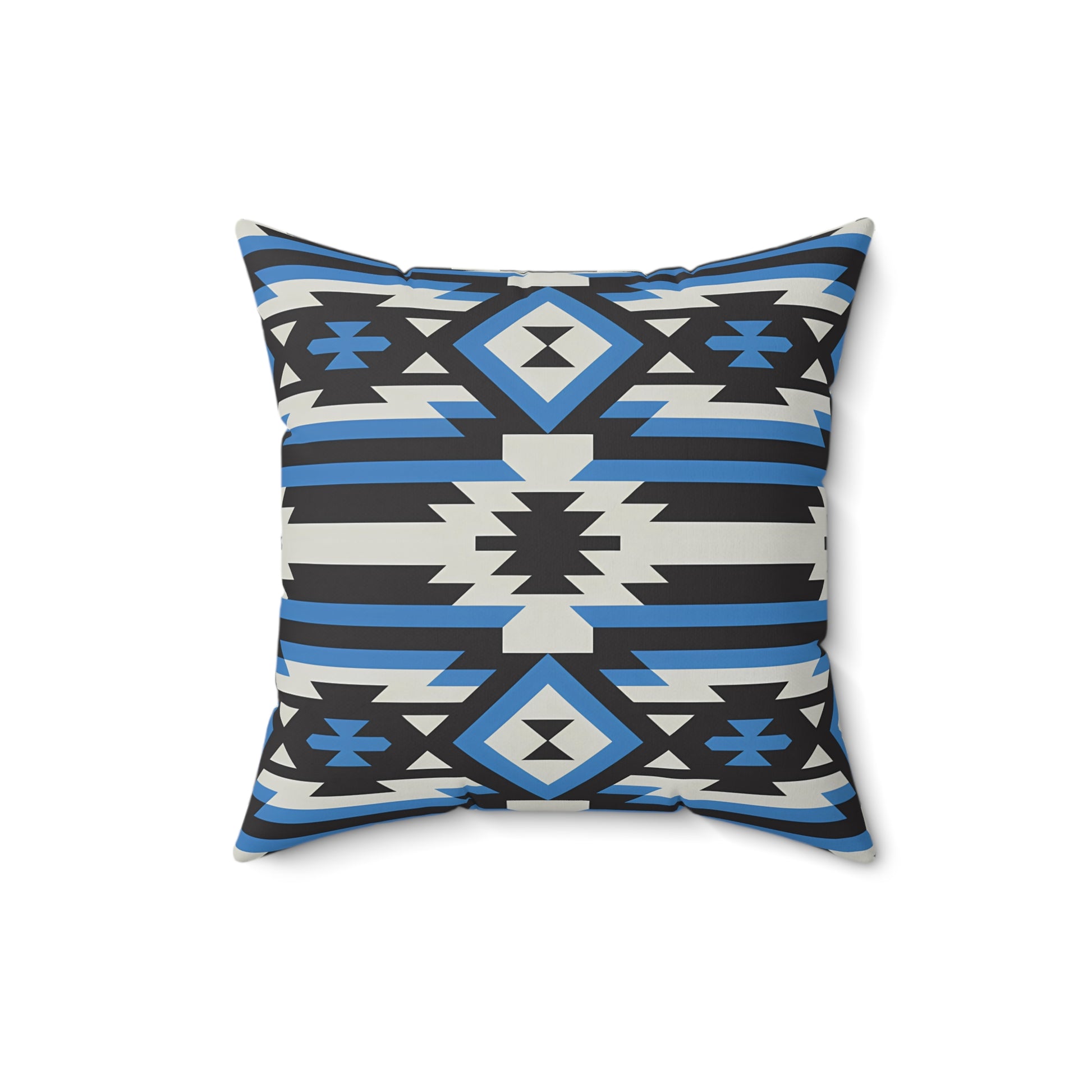 Modern Geometric Throw Pillow, Stylish Home Decor, Boho Cushion, Blue Accent Pillows, Unique Gift for Sofa, Bedroom - LOLA VEGAS ART