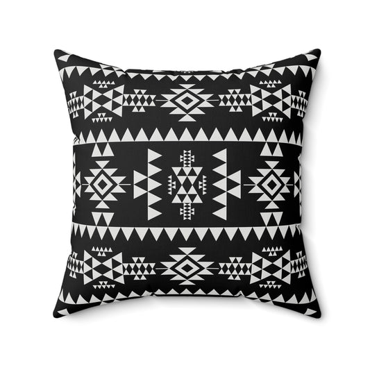 Tribal Boho Pillow Cover, Cozy Home Decor, Modern Living Room Accent, Gift Idea for Housewarming and Holidays, Black and White Throw Cushion - LOLA VEGAS ART