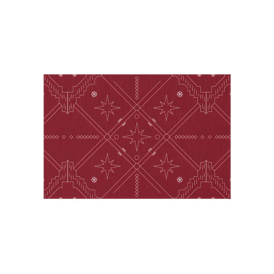 Geometric Star Pattern Outdoor Rug | Red Southwestern Patio Mat