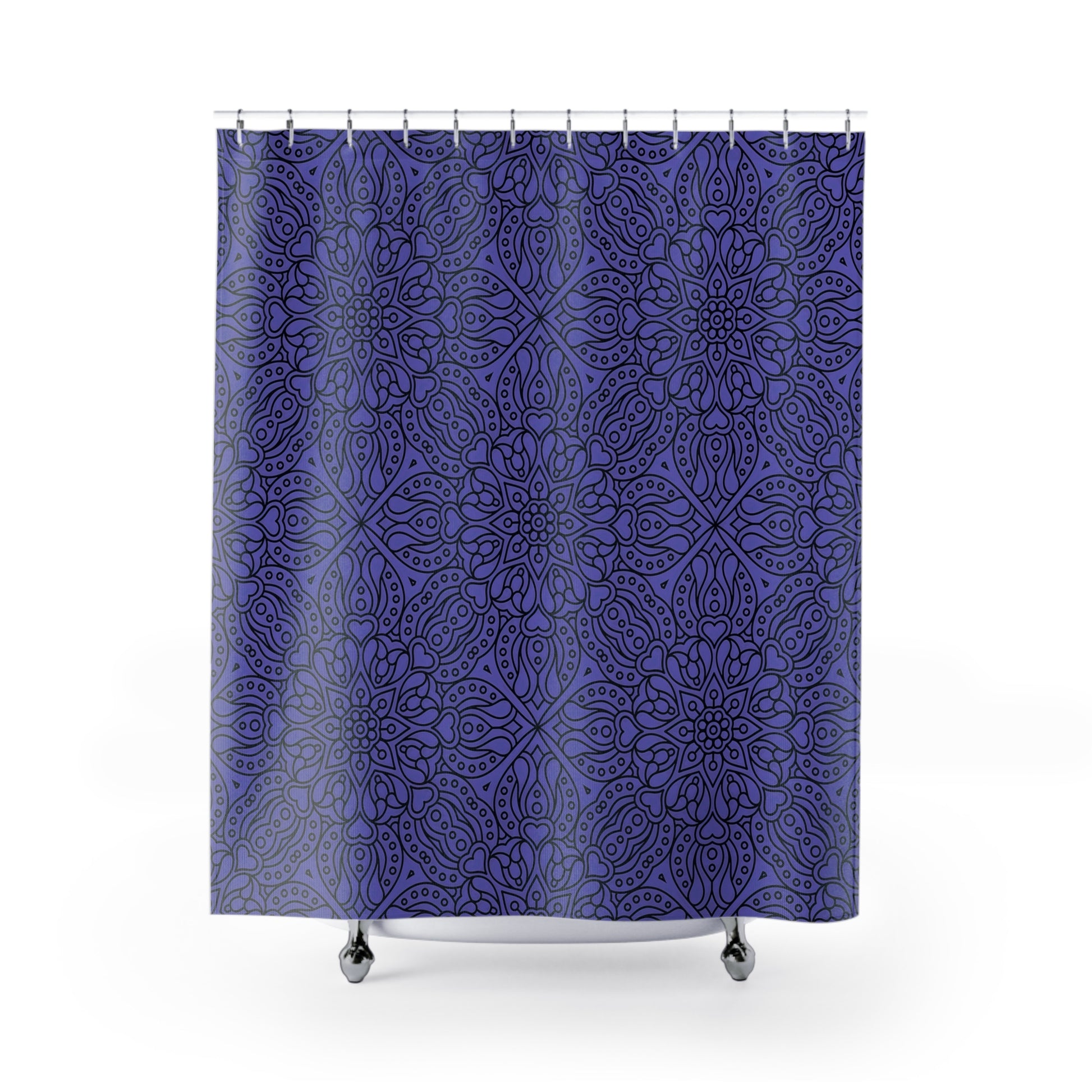 Boho Patterned Shower Curtain, Elegant Bathroom Decor, Mandala Design, Home Spa Vibe, Gift for Yoga Lovers, Unique Home Accessories - LOLA VEGAS ART