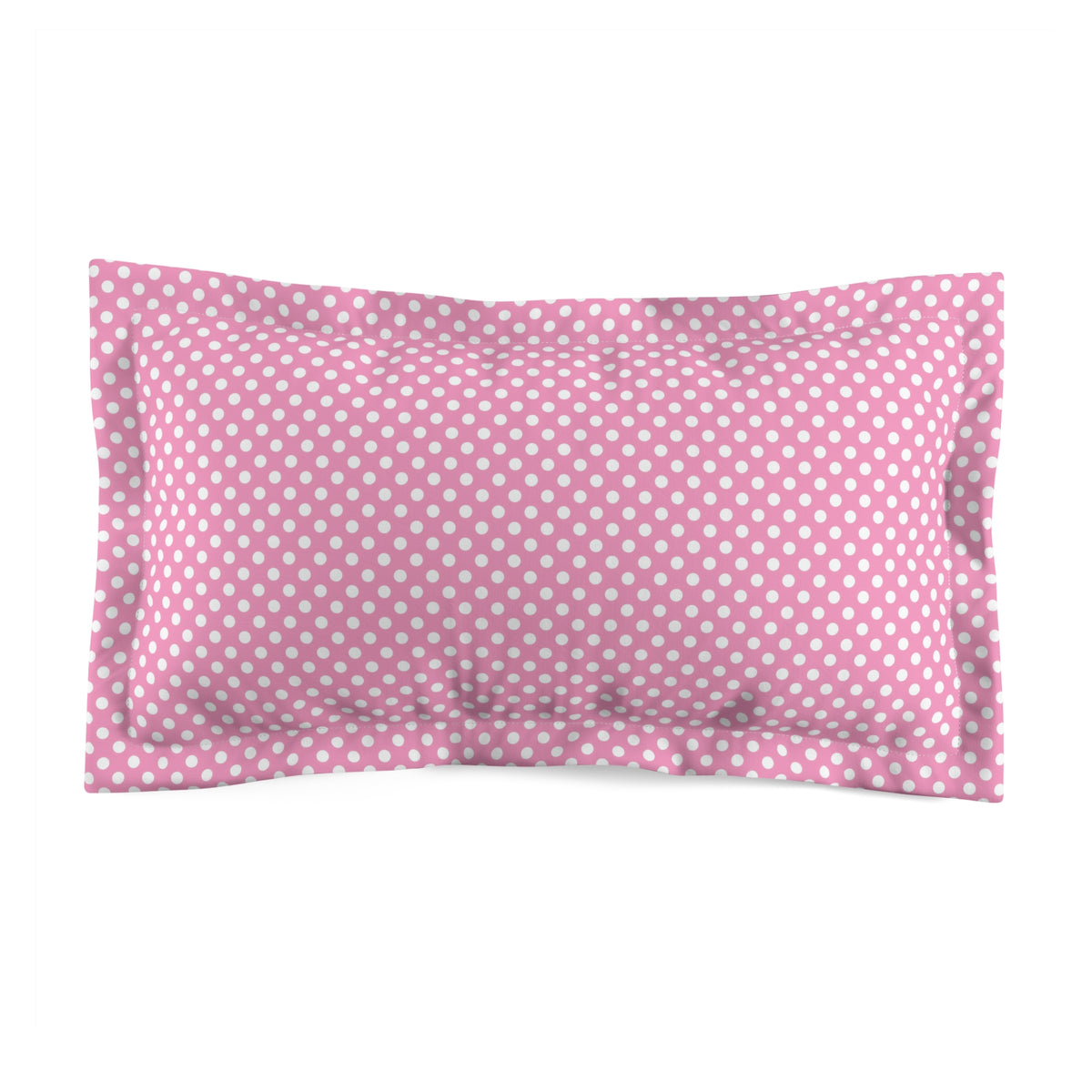 Pink White Polka Dot Pillow Sham | Microfiber