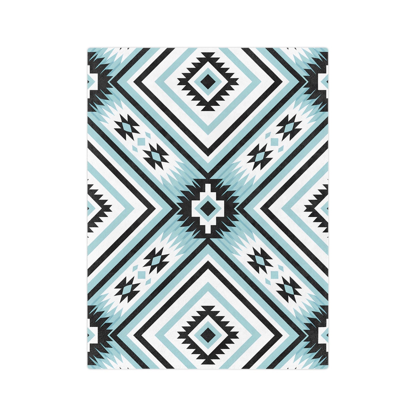 Boho Geometric Velveteen Blanket | Cozy Throw for Home Decor, Indoor Comfort, Gift for Her, Tribal Pattern Blanket, Stylish Sofa Cover - LOLA VEGAS ART