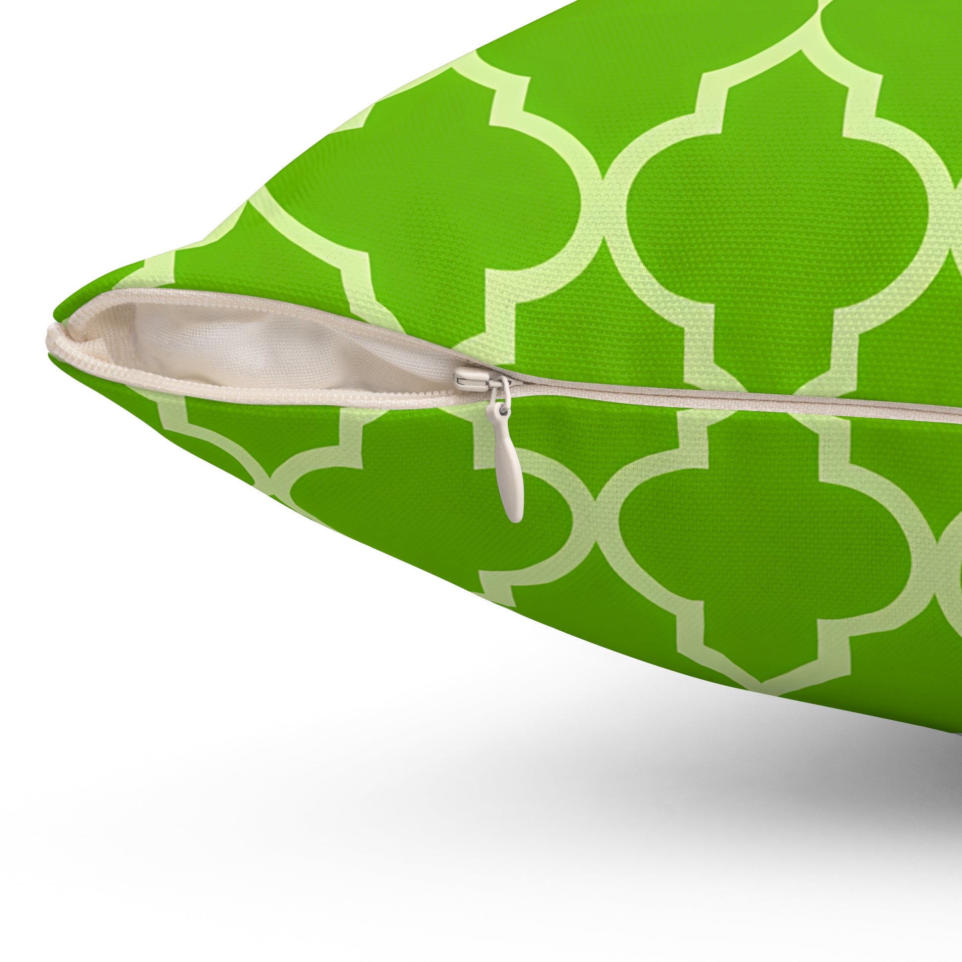 Vibrant Green Decorative Pillow, Modern Home Decor, Living Room Cushion, Stylish Pillow, Sofa Accent, Birthday Gift, Moroccan Quatrefoil - LOLA VEGAS ART