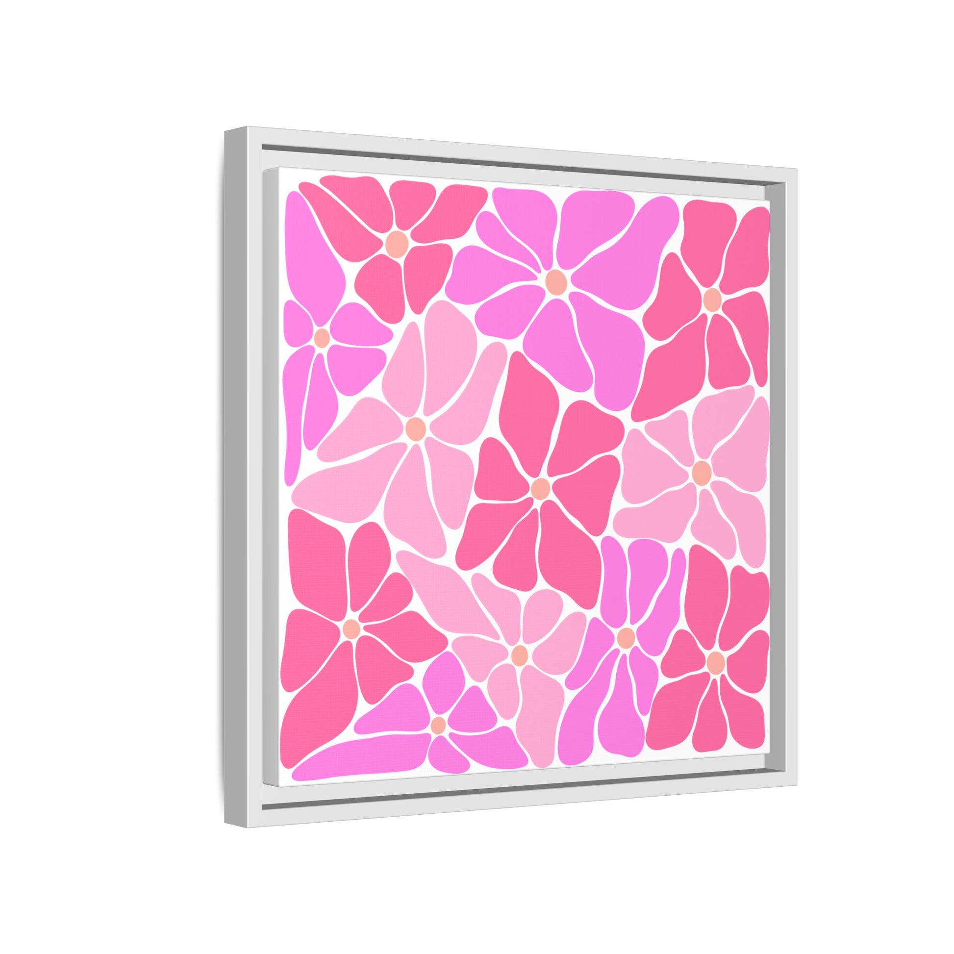 Pink Floral Wall Art, Framed Canvas Decor for Home, Vibrant Flower Print, Ideal Gift for Mother's Day, Spring Decor - LOLA VEGAS ART