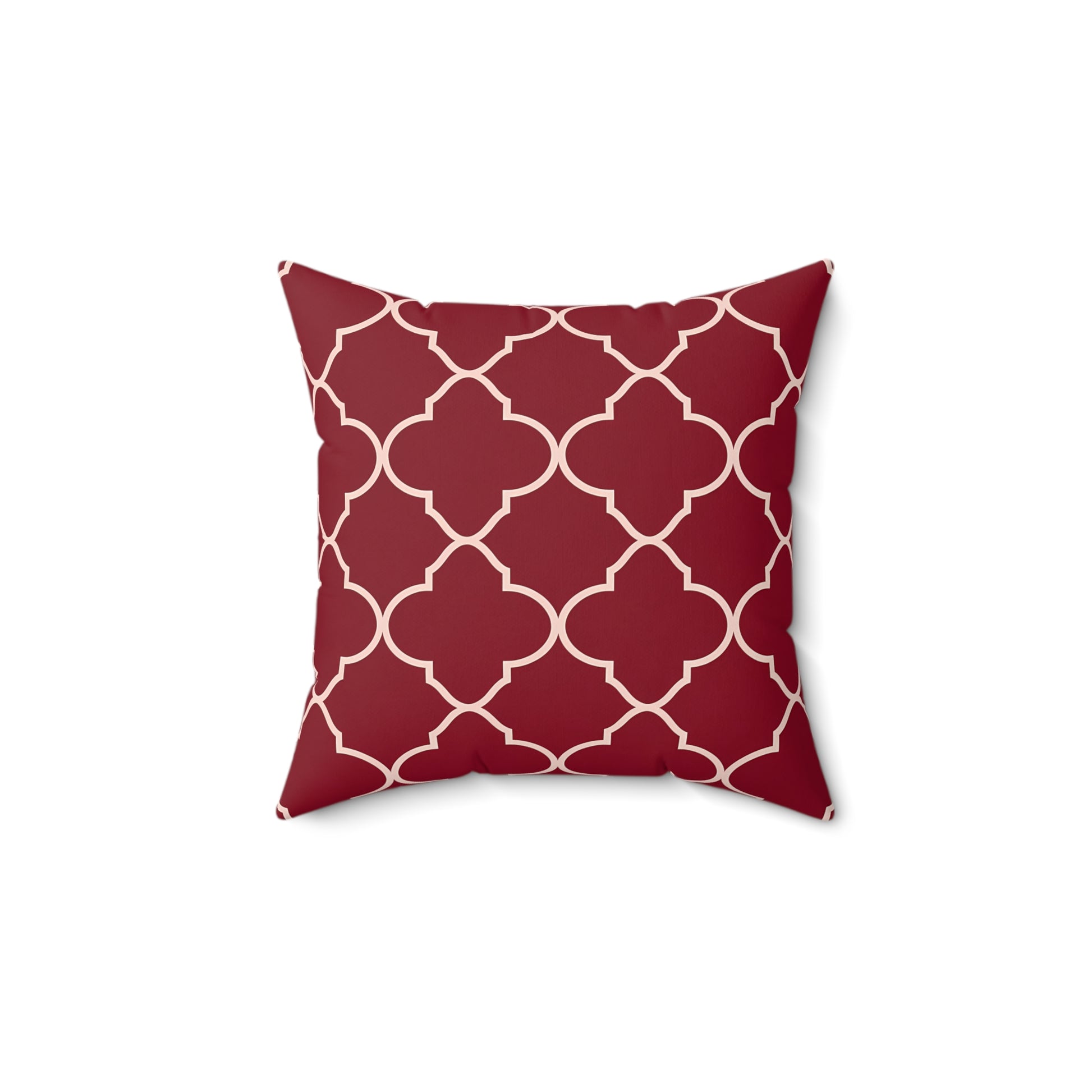 Elegant Geometric Pattern Pillow, Cozy Home Decor, Red Accent Cushion, Modern Living Room Accessory, Gift for Housewarming, Christmas - LOLA VEGAS ART