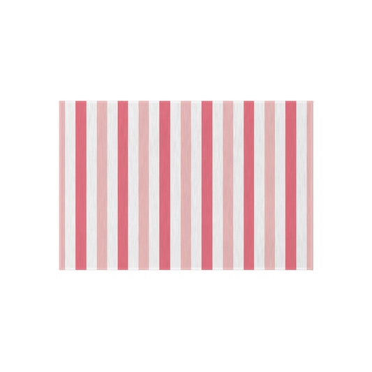 Light Pink Medium Pink and White Stripe Outdoor/Indoor Rug | Patio Mat