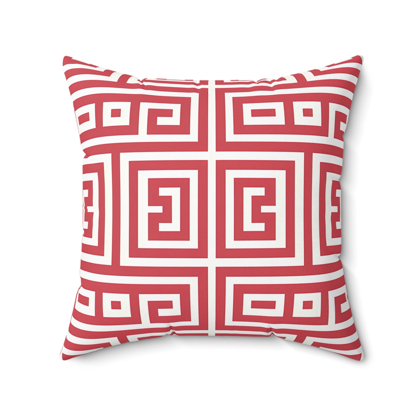 Chic Geometric Throw Pillow | Modern Home Decor Accent, Sofa Pillow, Unique Gift Idea, Red and White Cushion, Interior Design