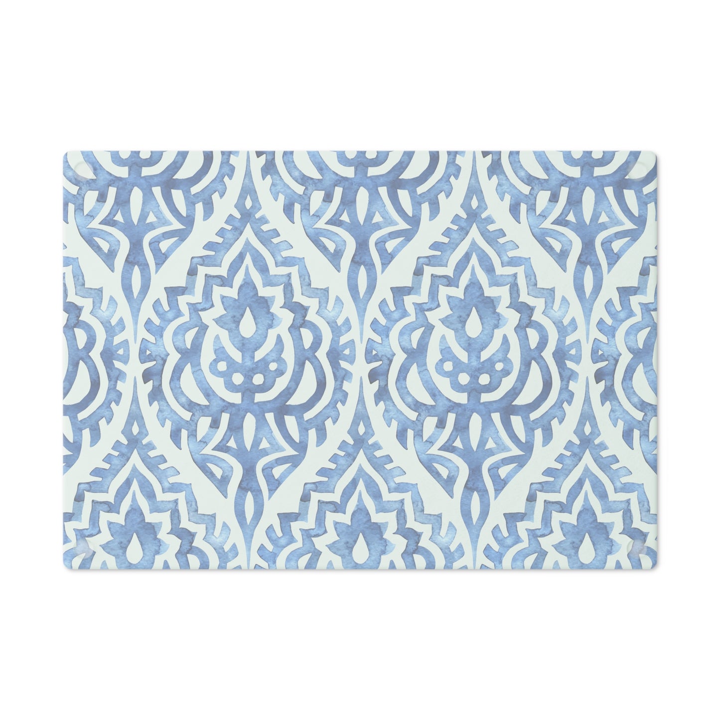 Elegant Blue Patterned Cutting Board, Unique Kitchen Decor, Housewarming Gift, Artisan Serving Board, Wedding Gift, Functional Art - LOLA VEGAS ART