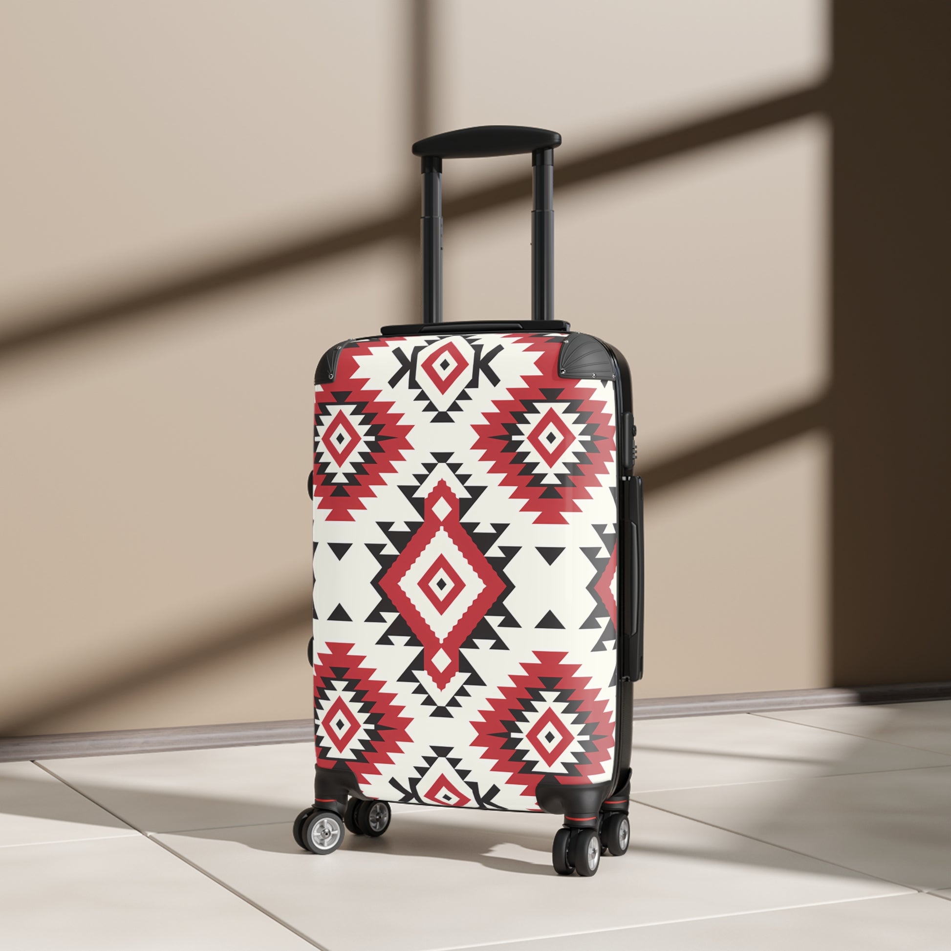 Trendy Tribal Suitcase, Stylish Luggage for Travelers, Boho Travel Case, Unique Carry-On for Vacations, Ideal Gift for Adventurers - LOLA VEGAS ART
