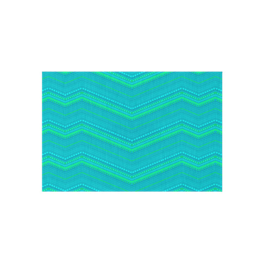 Turquoise Chevron Zigzag Outdoor/Indoor Rug | Patterned Patio Mat