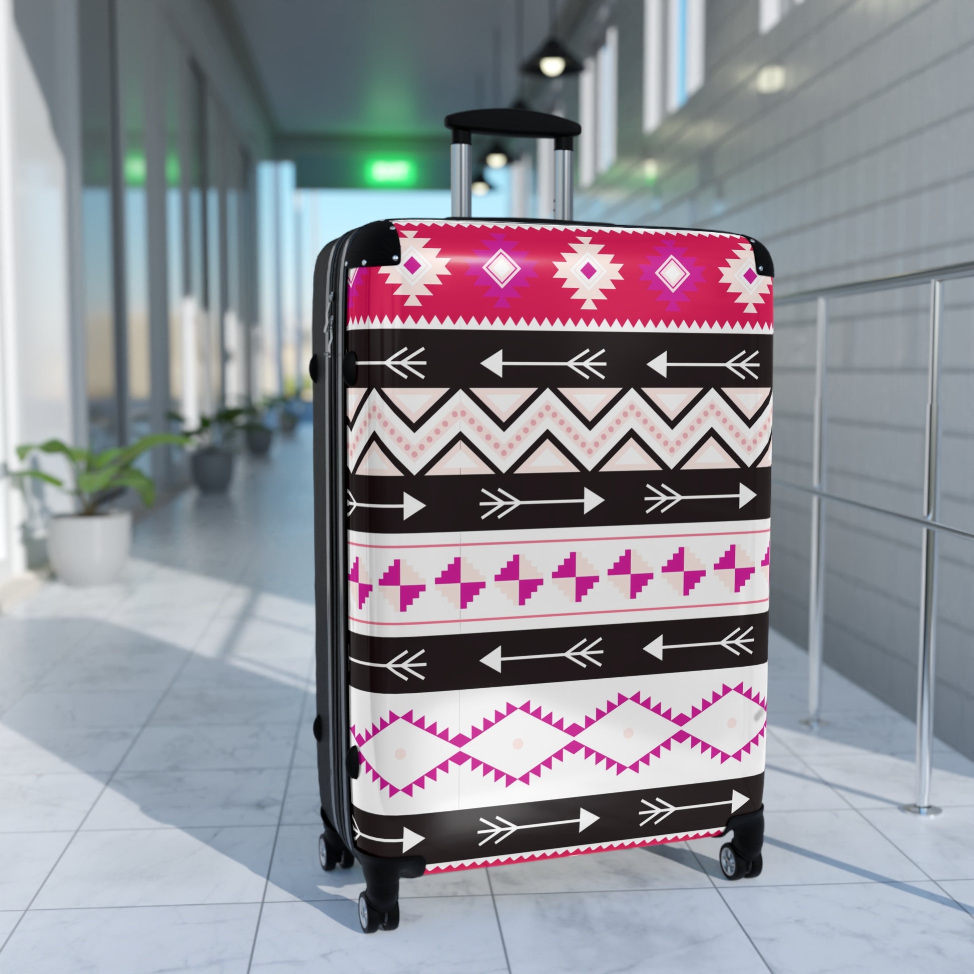Vibrant Travel Suitcase | Stylish Luggage, Boho Pattern Rolling Case, Travel Essentials, Vacation Must-Have, Gift for Travelers - LOLA VEGAS ART