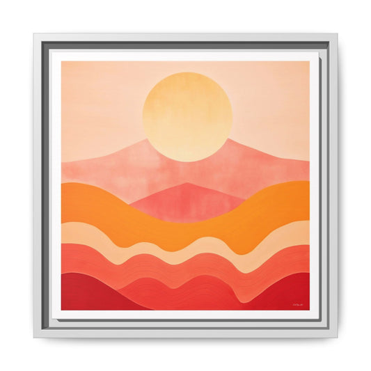 Sunset Mountain Matte Canvas Art Print, Framed Wall Decor, Boho Home Decoration, Gift for Nature Lovers, Colorful Landscape - LOLA VEGAS ART
